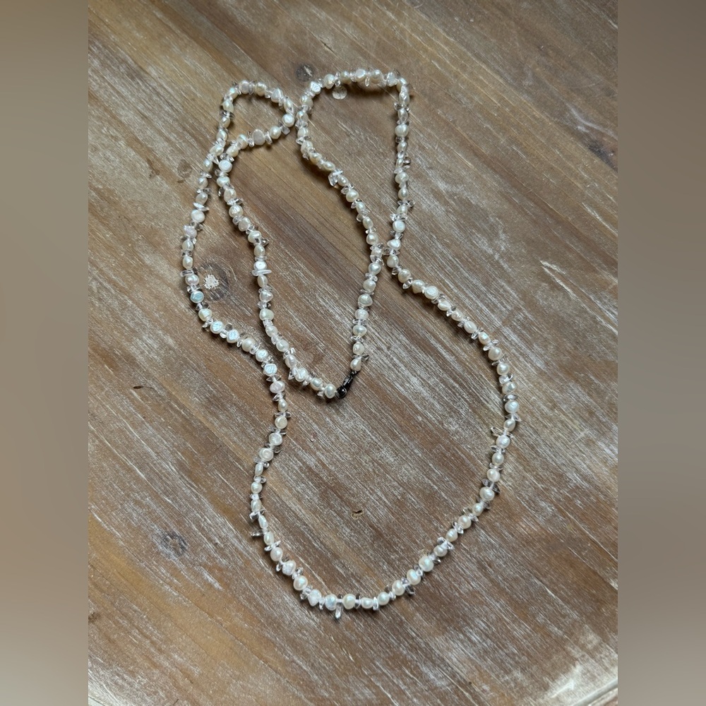 Elegant 925 Pearl and Crystal Necklace
